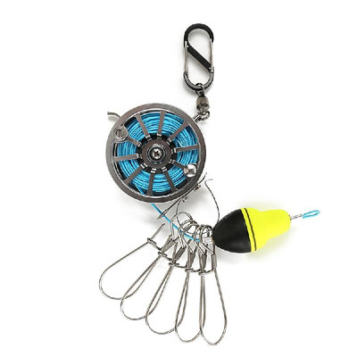 

Live Fish Lock Buckle with Reel&Float Stainless Steel 5 Snaps Fishing Stringer Clips Tackle