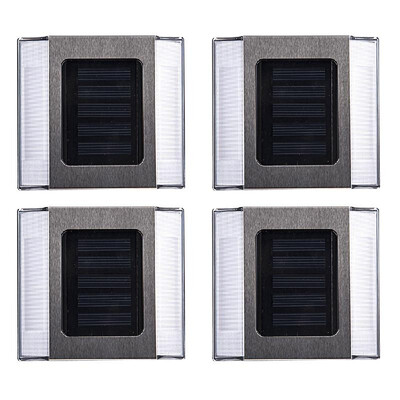 

Solar Deck Lights 2-LED White Road Driveway Light Stainless Steel Waterproof Outdoor Path Stairs Step Ground Lamp Garden Patio Yar