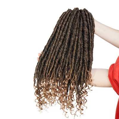 

Afro Goddess Locs Crochet Hair Wavy Faux Locs with Curly Ends Synthetic Braiding Hair Extension
