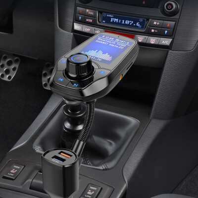 

18 Inch Color Screen Bluetooth Car MP3 Player FM Transmitter USB Charger Support Setting Voltmeter TF Card U Disk AUX Input Out