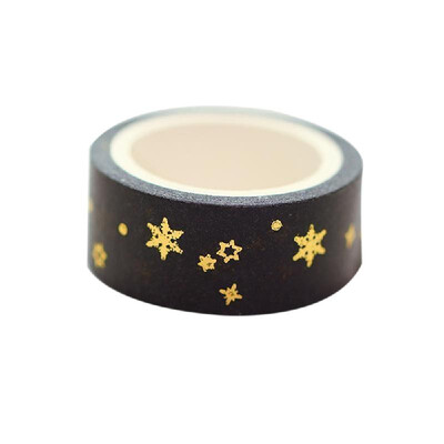

15mm5m Gold FoilSilver Foil Printed Patterns Washi Tape Sticky Adhesive Paper Masking Tapes for Scrapbooking DIY Decoration Gift