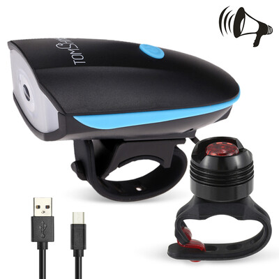 

Tomshine Super Bright LED Bike Front Light & Tail Light 5W 250LM 120dB Loudspeaker 6 Lighting Modes USB Rechargeable Water-resista