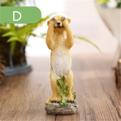 

modern resin meerkat household handicrafts figurine miniature garden cartoon animal decor lovely home decorations crafts gift