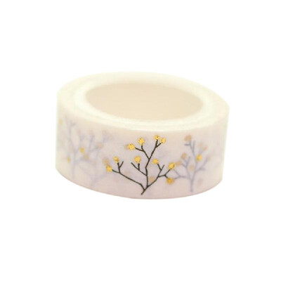 

15mm5m Gold FoilSilver Foil Printed Patterns Washi Tape Sticky Adhesive Paper Masking Tapes for Scrapbooking DIY Decoration Gift