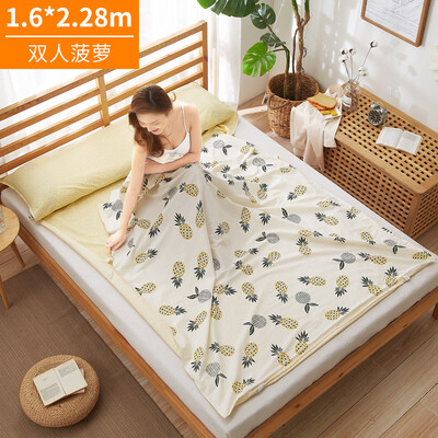

Banjeni cotton travel dirty sleeping bag sheets hotel across the dirty sheets sleeping bag single double widened portable travel anti-dirty sleeping bag sheets pineapple 180228cm
