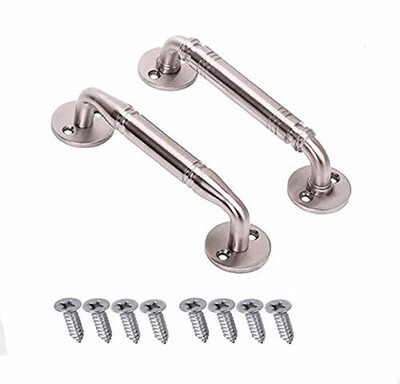 

Stainless Steel Door Handles Solid Double Bend Handle Door Handle 10cm Furniture Hardware Accessories DIY Kit with Screws 2 Pack