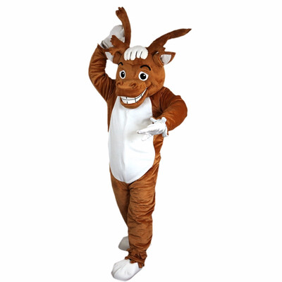 

LangtengYellow Brown Elk Moose Wapiti Mascot Cartoon Costume Cosplay Party Halloween Christmas Festival Performance