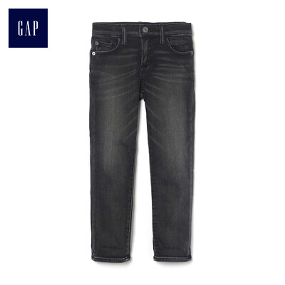 

GAP flagship store boy comfortable low waist slim jeans 394970 black wash 6
