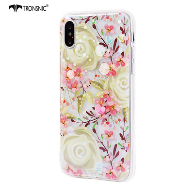 

Tronsnic Flowers Phone Case for iPhone 5 5s SE Shiny Laser Soft Cases for Transparent Covers