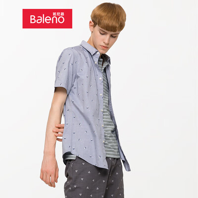 

Baleno shirt male 2019 spring&summer fashion casual fashion oxford printed short-sleeved shirt male 88804011 01Z