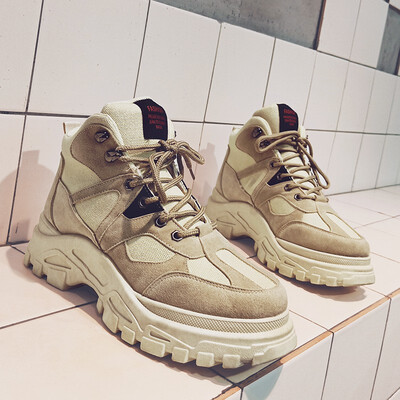 

NovelTeez Martin boots men 2018 autumn new Korean version of high shoes men retro trend mens leather boots tooling mens shoes