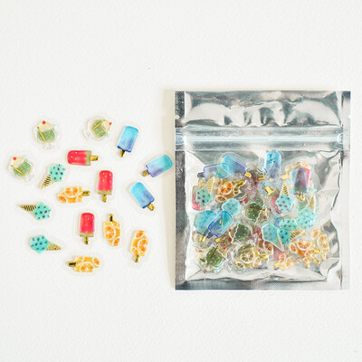 

100pcspack PVC 3D Japanese Cute Stickers Scrapbooking Journal Decorative Small Cafe Fruite Cat Stickers Flakes