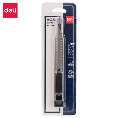 

Deli deli 30° angle small self-locking utility knife 9mm paper knife wallpaper knife gray 2084