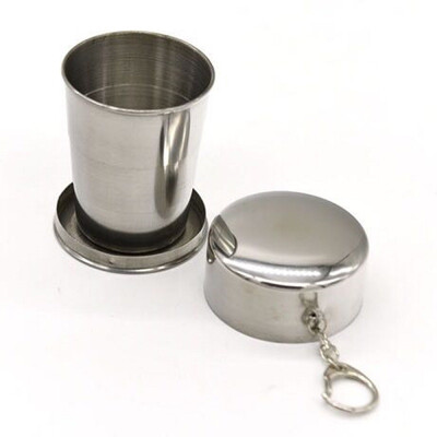 

Stainless Steel Portable Folding Metal Telescopic Keychain Cups