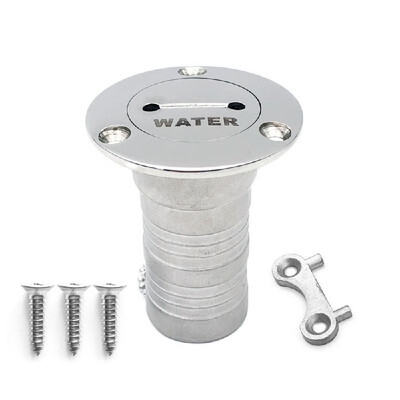 

15" 2" Boat Deck Water Fuel Filler Marine 316 Stainless Steel Key Cap Yacht Fill Hardware