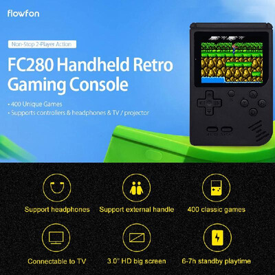 

FC280 Nostalgic Handheld Game Console Built-in 400 Video Games 30 Inch FC TV Output Children Birthday Gift