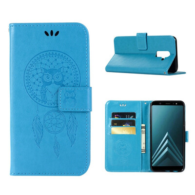 

MOONCASE Samsung Galaxy J8 Windbell Owl Embossed Leather Case - Blue