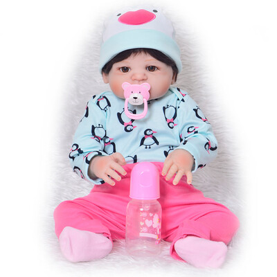 

New Arrival 23 Inch Reborn Dolls 57 cm Silicone Full Body Realistic Newborn Girl Baby Doll Toy For Kid Christmas Gift Black Skin