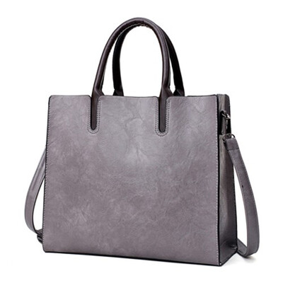 

New Vintage Women Handbag Luxury Oil Wax PU Leather Shoulder Bag Casual Tote Large Bolsos Trunk Tote Bag