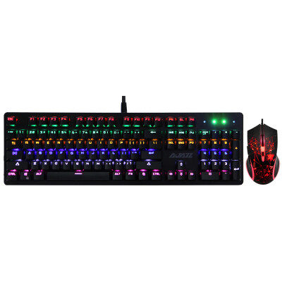 

Black Jue AJAZZ Watcher II mechanical mouse&keyboard set mixed color black red axis usb wired backlit game eat chicken keyboard&mouse set black mixed color red axis