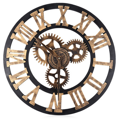 

177 Inch 3D Large Retro Decorative Wall Clock Big Art Gear Design