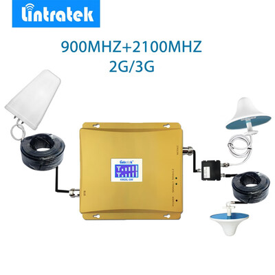 

Powerful LCD 3G GSM Cellular Signal Booster Repeater 900MHz 2100MHz UMTS Mobile Cell Phone 3G Amplifier Kit Two Indoor Antenna