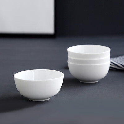 

Beijing Tokyo white moonlight-bone china series bowl bone china household 425 inch rice bowl can be used for microwave oven easy to clean storage 4 packs of pure white