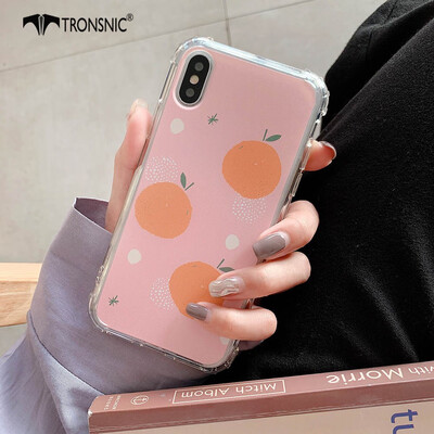 

TRONSNIC Orange Ins Phone Case for iPhone 6 6s Plus Fruit Shockproof Soft TPU Cases Green Pink Covers