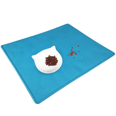 

Dog Food Mat Pet Food Tray Cat Bowl Mat Pet Dog Feeding Mat Wipe Clean Floor Placemat Non Slip Waterproof