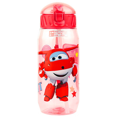 

Super Flying Man Plastic Cup Child Straw Water Cup Student Baby Portable Strap Kettle 450ML Red 12001