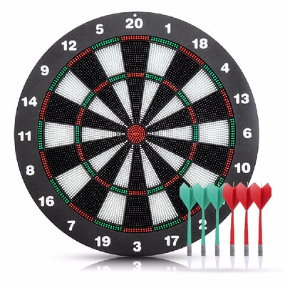 

Security Plastic Dart Game Dartboard With 6 Bristle Darts Staple-free Bullseye with Rotating Number Ring Adults Kids Inhouse Toy O