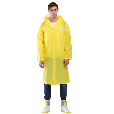

FEIRSH outdoor frosted raincoat long windbreaker hooded backpack poncho unisex non-disposable raincoat Y101 yellow