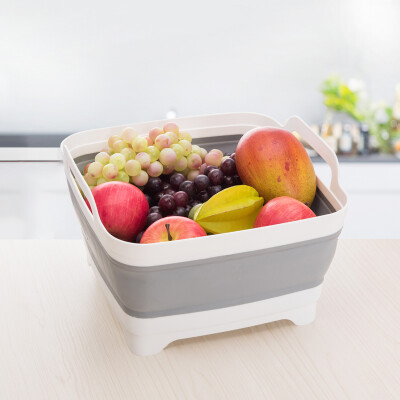 

Wei Xu folding storage basin kitchen washing basket plastic basin storage bucket washing fruit basket outdoor collapsible bucket portable