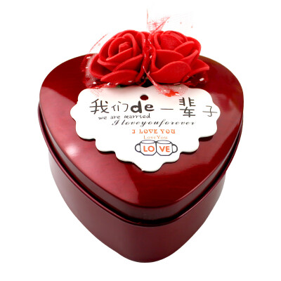 

AI-Gift wedding supplies tinplate heart-shaped candy box wedding creative gift box our de-life red 30 pack