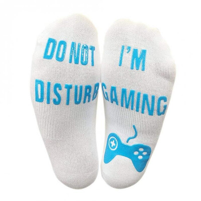 

Newly Unisex Novelty Socks Do Not Disturb I Am Gaming Funny Letter Printed Socks