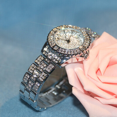 

Luxury Women Shiny Rhinestone Stainless Steel Dial Analog Quartz Wrist Watch Fashion Gift