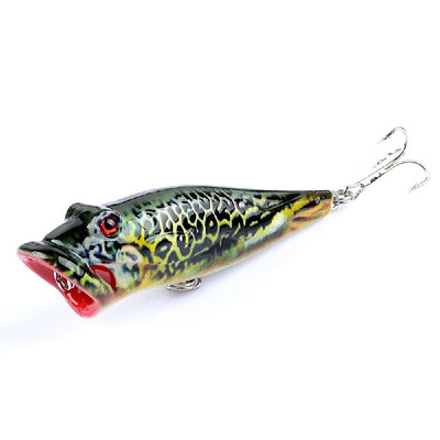 

8cm 124g Artificial Top Water Fishing Lure 3D Eyes Hard Popper Lures for Saltwater Freshwater