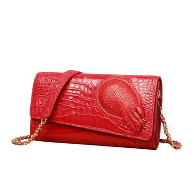 

SUWERER 2019 New cowhide women genuine leather bags Embossed Crocodile pattern Fashion clhtch bag women leather shoulder bag