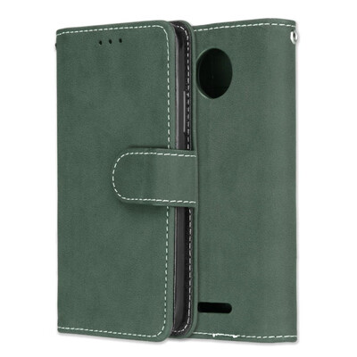 

MOONCASE Motorola Moto C Plus Vintage Scrub 3 Card Case - Green
