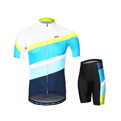 

ARSUXEO Mens Cycling Clothing Set Short Sleeve Set Quick-dry Shirt 3D Cushion Padded Short Pants