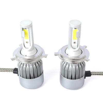 

H4 C6S 2PCS Led Cob LED Chip Car Headlamp 36W 6500k White Light 8000LM Car Bulb Fog Light