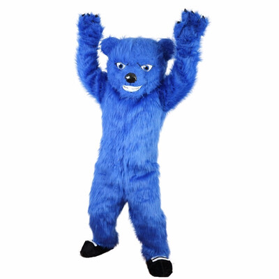 

LangtengBlue Long Hairy Bear Mascot Costume Cartoon Cosplay Party Halloween Christmas Festival Performance