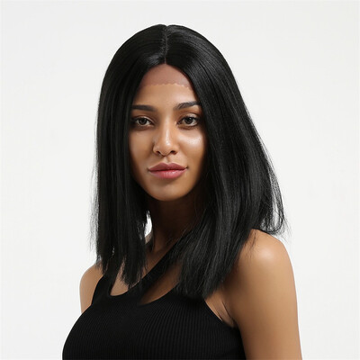

Element Straight Synthetic Hair Lace Front 134 T Part Bob Wig 14" Wigs for Black Women 6 Colors Ombre Hair Choice Cosplay Wig