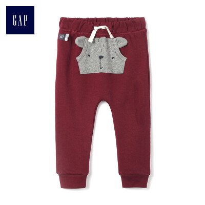 

GAP flagship store baby boy knitted elastic waist pants children baby pants 2018 autumn new wine red 73cm 6-12 months