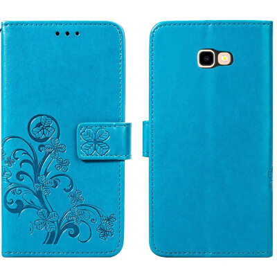 

Samsung Galaxy J4 Core Lucky Clover Embossed Leather Case - Blue