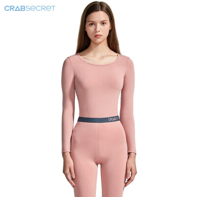 

Crab secret crab secret thermal underwear set female autumn clothing long pants ladies warm round neck cotton modal fashion lithium light gray S