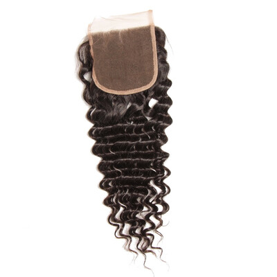 

UNice Pre-plucked Closure Malaysian Deep Wave Human Hair 4x4