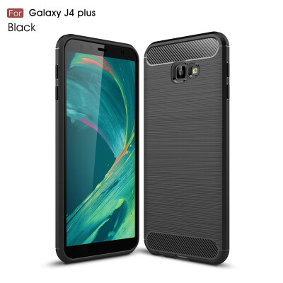 

Back Cover For Samsung Galaxy J4 Plus 2018 Case Carbon fiber Soft Fundas Coque Celulars Fecoprior