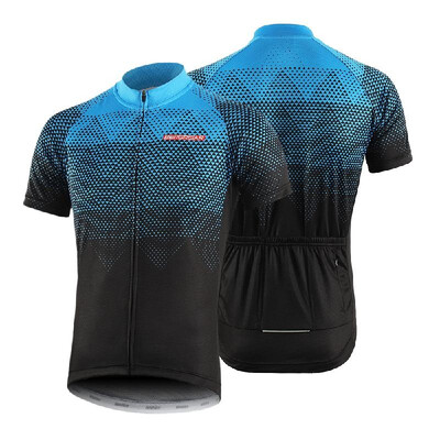 

Men Cycling Jersey Breathable Quick Dry Short Sleeve Bike Riding Shirt with 4 Rear Pockets