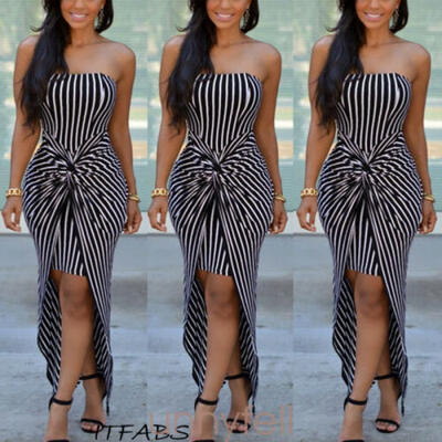 

UK Womens Strapless Maxi Dress Plus Size Tube Top Long Skirt Sundress Cover Up